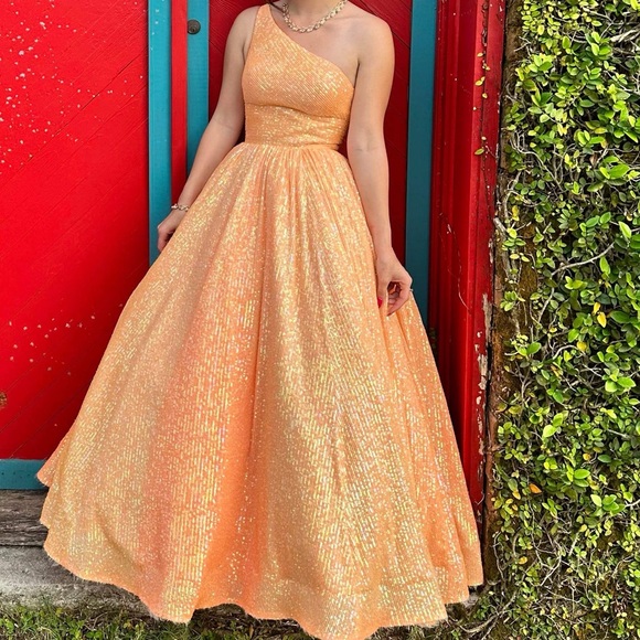 sherri hill orange one shoulder dress Sherri Hill - 53884